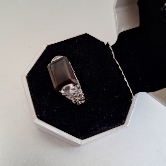 Lia Sophia,Elegant Silver and dark brown gem stone ring - Picture 6 of 12